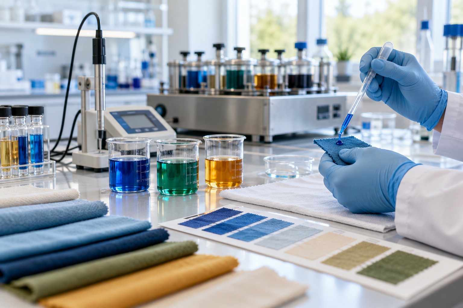 Representative textile chemical testing and R&D laboratory